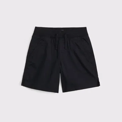 Abercrombie & Fitch Knit Rib Twill Shorts In Black