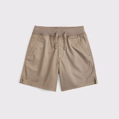 Abercrombie & Fitch Knit Rib Twill Shorts In Brown