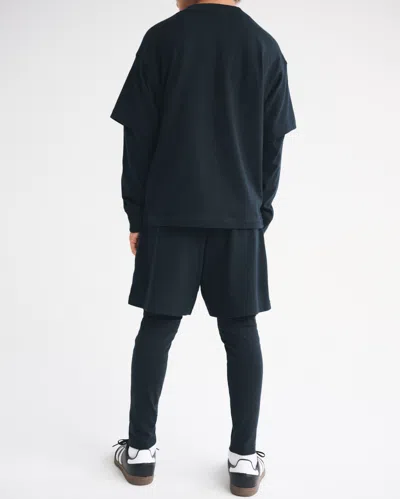 Abercrombie & Fitch Spooky Glow-in-the-dark Twofer Shorts In Black