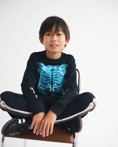 Abercrombie & Fitch Spooky Glow-in-the-dark Twofer Shorts In Black