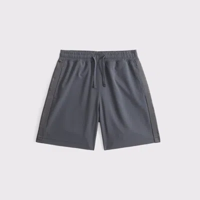 Abercrombie & Fitch Ypb Logo Tape Shorts In Gray