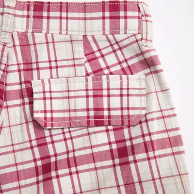 Abercrombie & Fitch Plaid Cargo Shorts In Pink