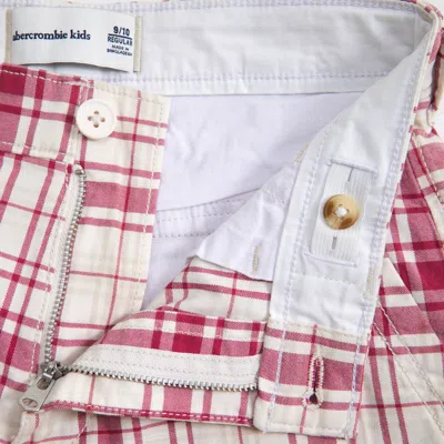 Abercrombie & Fitch Plaid Cargo Shorts In Pink