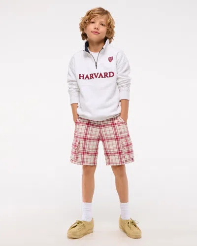 Abercrombie & Fitch Plaid Cargo Shorts In Pink