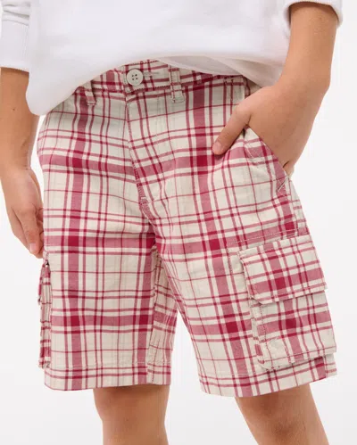 Abercrombie & Fitch Plaid Cargo Shorts In Pink