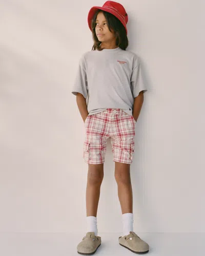 Abercrombie & Fitch Plaid Cargo Shorts In Pink