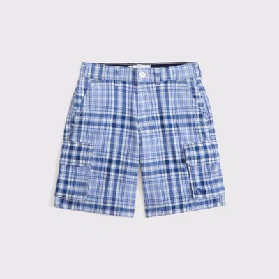 Abercrombie & Fitch Plaid Cargo Shorts In Blue
