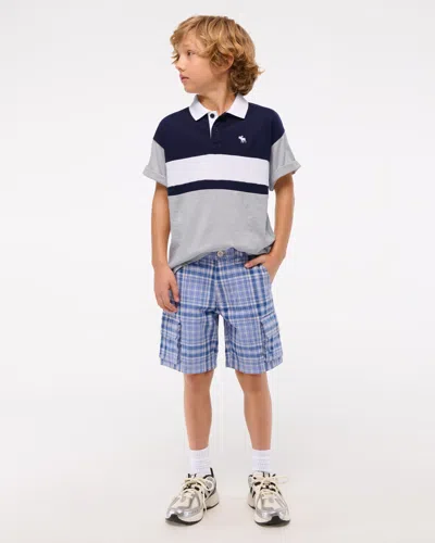Abercrombie & Fitch Plaid Cargo Shorts In Blue