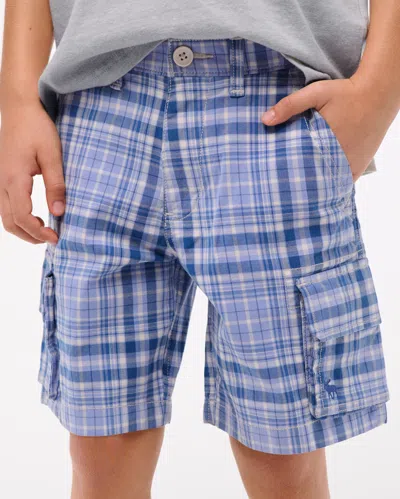 Abercrombie & Fitch Plaid Cargo Shorts In Blue