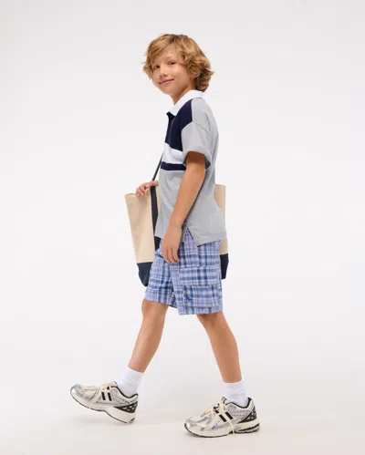 Abercrombie & Fitch Plaid Cargo Shorts In Blue