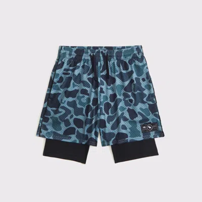 Abercrombie & Fitch Ypb Mesh Twofer Shorts In Multi