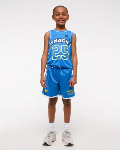 Abercrombie & Fitch Pokémon Graphic Shorts In Blue