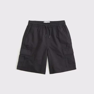 Abercrombie & Fitch Brushed Nylon Clean Cargo Shorts In Gray