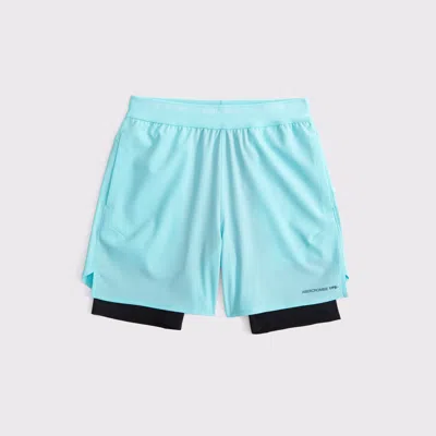 Abercrombie & Fitch Ypb Motiontek Twofer Shorts In Blue