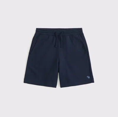 Abercrombie & Fitch Essential Fleece Icon Shorts In Blue
