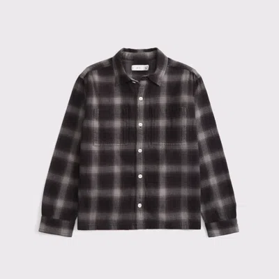 Abercrombie & Fitch Long-sleeve Slub Flannel In Brown