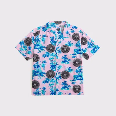 Abercrombie & Fitch Inter Miami Cf Short-sleeve Poplin Shirt In Multi