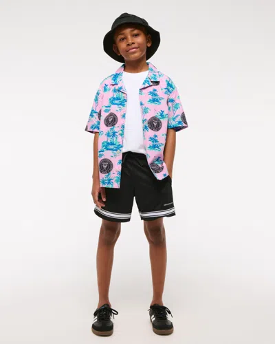 Abercrombie & Fitch Inter Miami Cf Short-sleeve Poplin Shirt In Multi