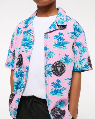 Abercrombie & Fitch Inter Miami Cf Short-sleeve Poplin Shirt In Multi