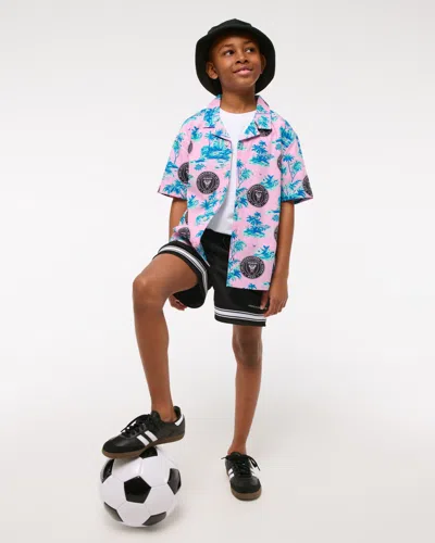 Abercrombie & Fitch Inter Miami Cf Short-sleeve Poplin Shirt In Multi