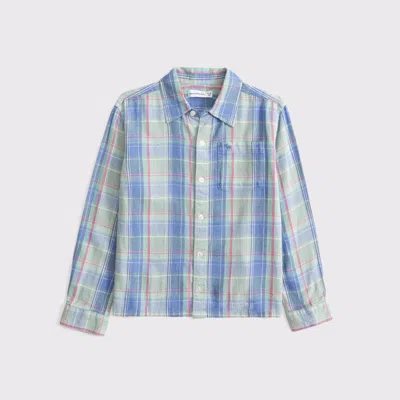 Abercrombie & Fitch Long-sleeve Linen-blend Icon Shirt In Blue