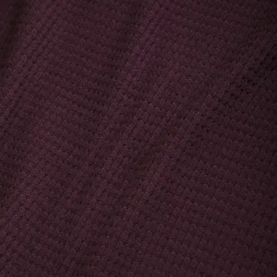 Abercrombie & Fitch Cozy Long-sleeve Waffle Crew In Burgundy