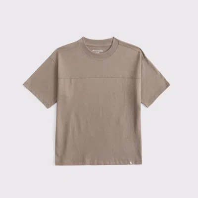 Abercrombie & Fitch Relaxed Seamed Tee In Brown