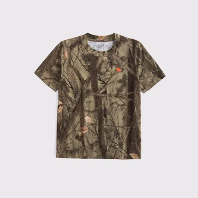 Abercrombie & Fitch Essential Icon Crew Tee In Green