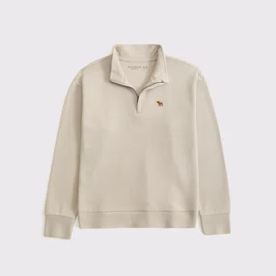 Abercrombie & Fitch Signature Icon Quarter-zip In Neutral