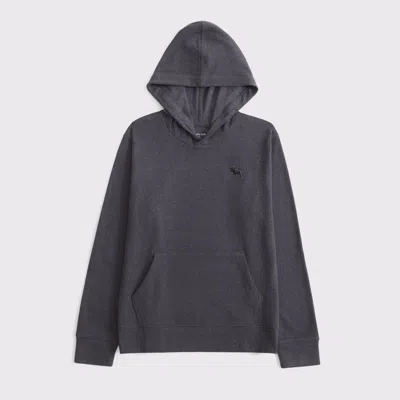 Abercrombie & Fitch Cozy Hooded Long-sleeve Tee In Gray