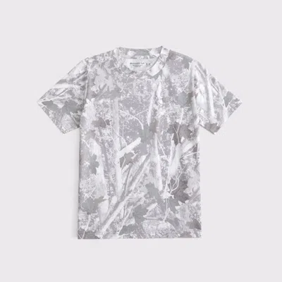 Abercrombie & Fitch Essential Icon Crew Tee In Gray