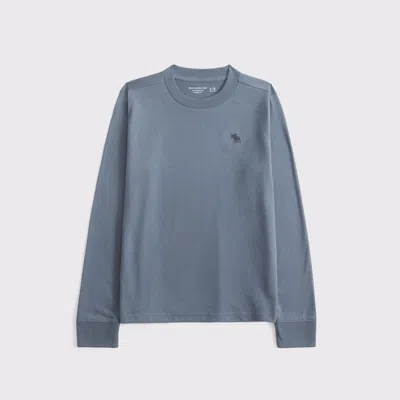 Abercrombie & Fitch Essential Long-sleeve Icon Crew Tee In Green