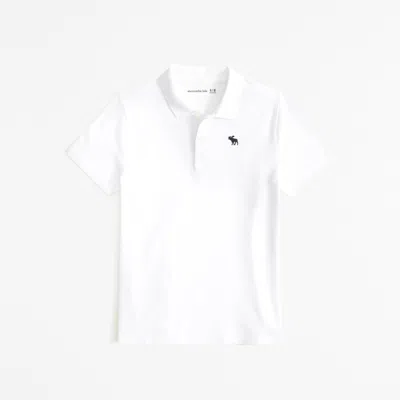 Abercrombie & Fitch Icon Pique Polo In White