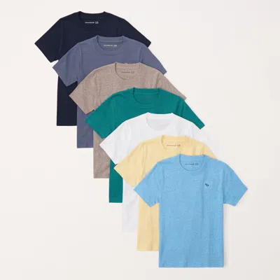 Abercrombie & Fitch 7-pack Icon Crew Tees In Multi