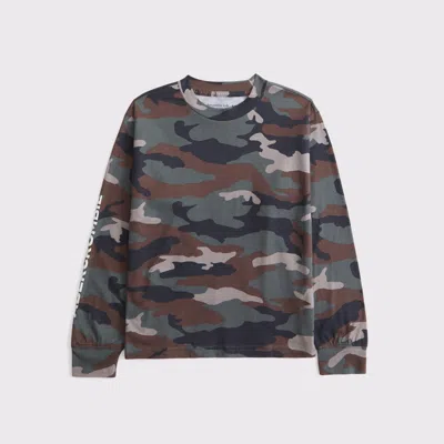 Abercrombie & Fitch Long-sleeve Graphic Logo Tee In Multi