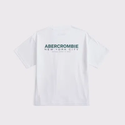 Abercrombie & Fitch Logo Tee In White