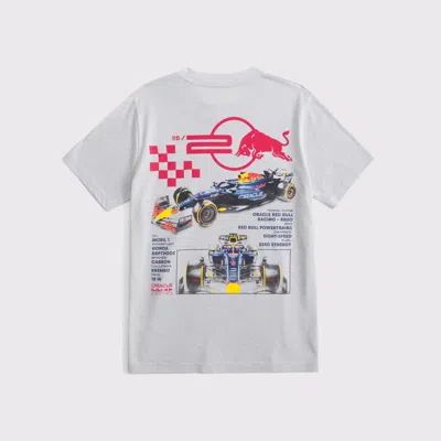 Abercrombie & Fitch Oracle Red Bull Racing Graphic Tee In Gray