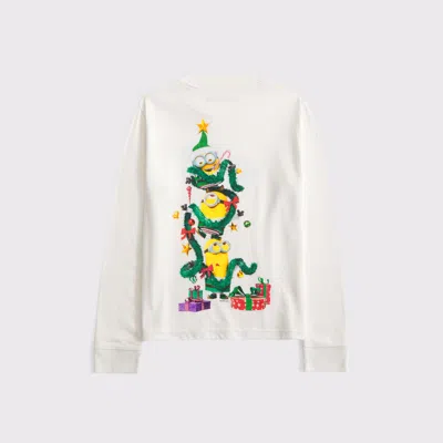 Abercrombie & Fitch Long-sleeve Minions Graphic Tee In White