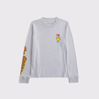 Abercrombie & Fitch Long-sleeve The Grinch Graphic Tee In Gray