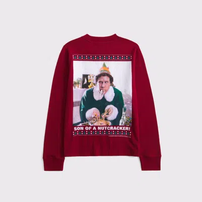 Abercrombie & Fitch Long-sleeve Elf Graphic Tee In Red