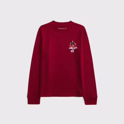 Abercrombie & Fitch Long-sleeve Elf Graphic Tee In Red