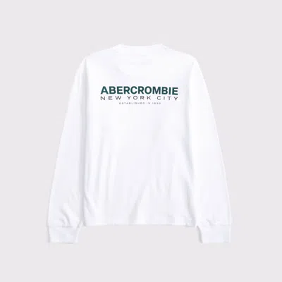 Abercrombie & Fitch Long-sleeve Logo Tee In White