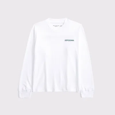Abercrombie & Fitch Long-sleeve Logo Tee In White