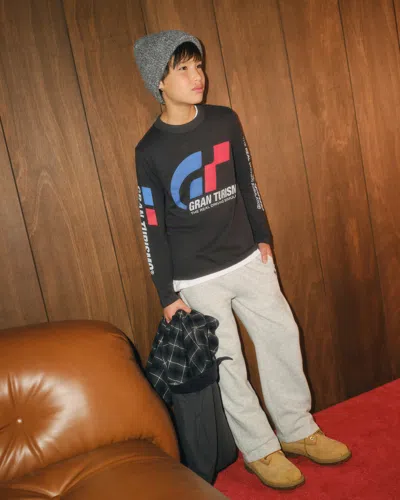 Abercrombie & Fitch Long-sleeve Gran Turismo Graphic Tee In Gray