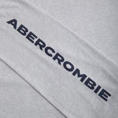 Abercrombie & Fitch Long-sleeve Graphic Logo Tee In Gray