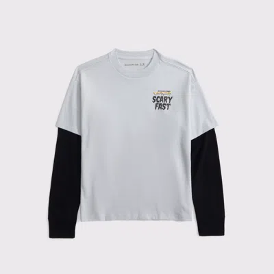 Abercrombie & Fitch Dodge Viper Twofer Graphic Tee In Gray