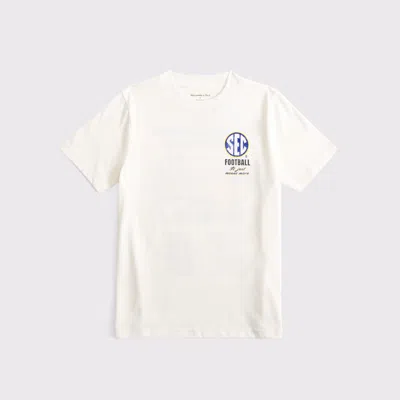 Abercrombie & Fitch Sec Football Graphic Tee In White