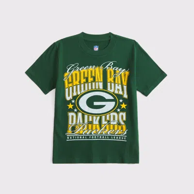 Abercrombie & Fitch Green Bay Packers Graphic Tee In Green