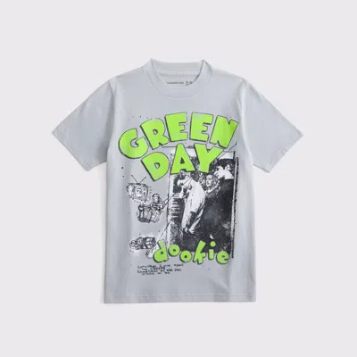 Abercrombie & Fitch Green Day Graphic Tee In Gray
