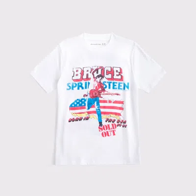 Abercrombie & Fitch Bruce Springsteen Graphic Tee In White